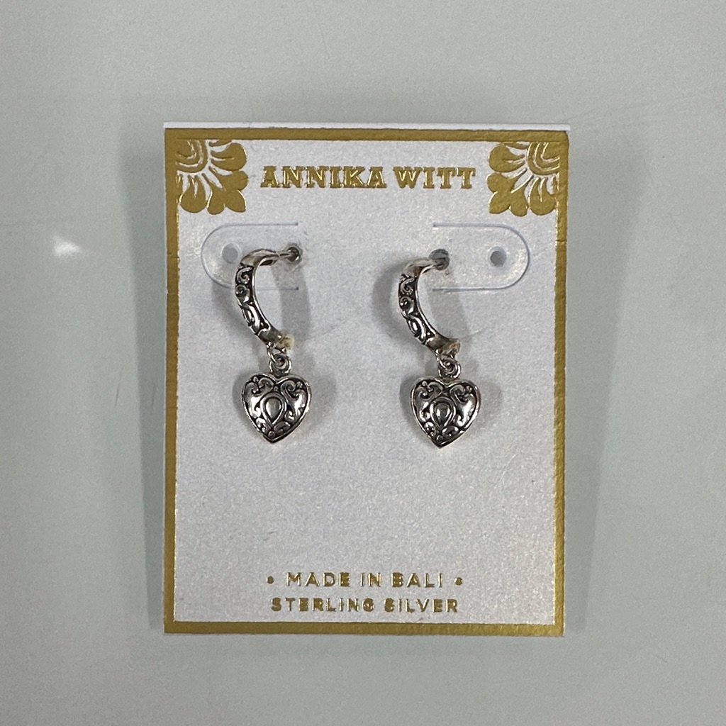 Annika Witt Sterling Silver Heart Hoop Earrings